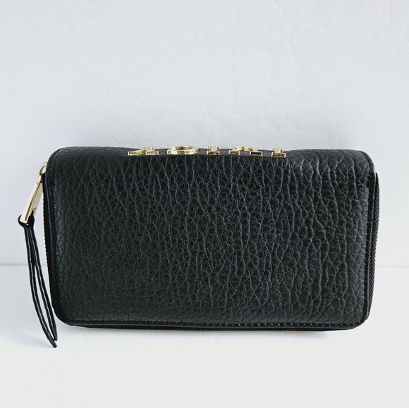 Juicy Couture Crossbody Vintage Wallet Black Leather Full Zip Mini Bag Snap - Picture 5 of 11